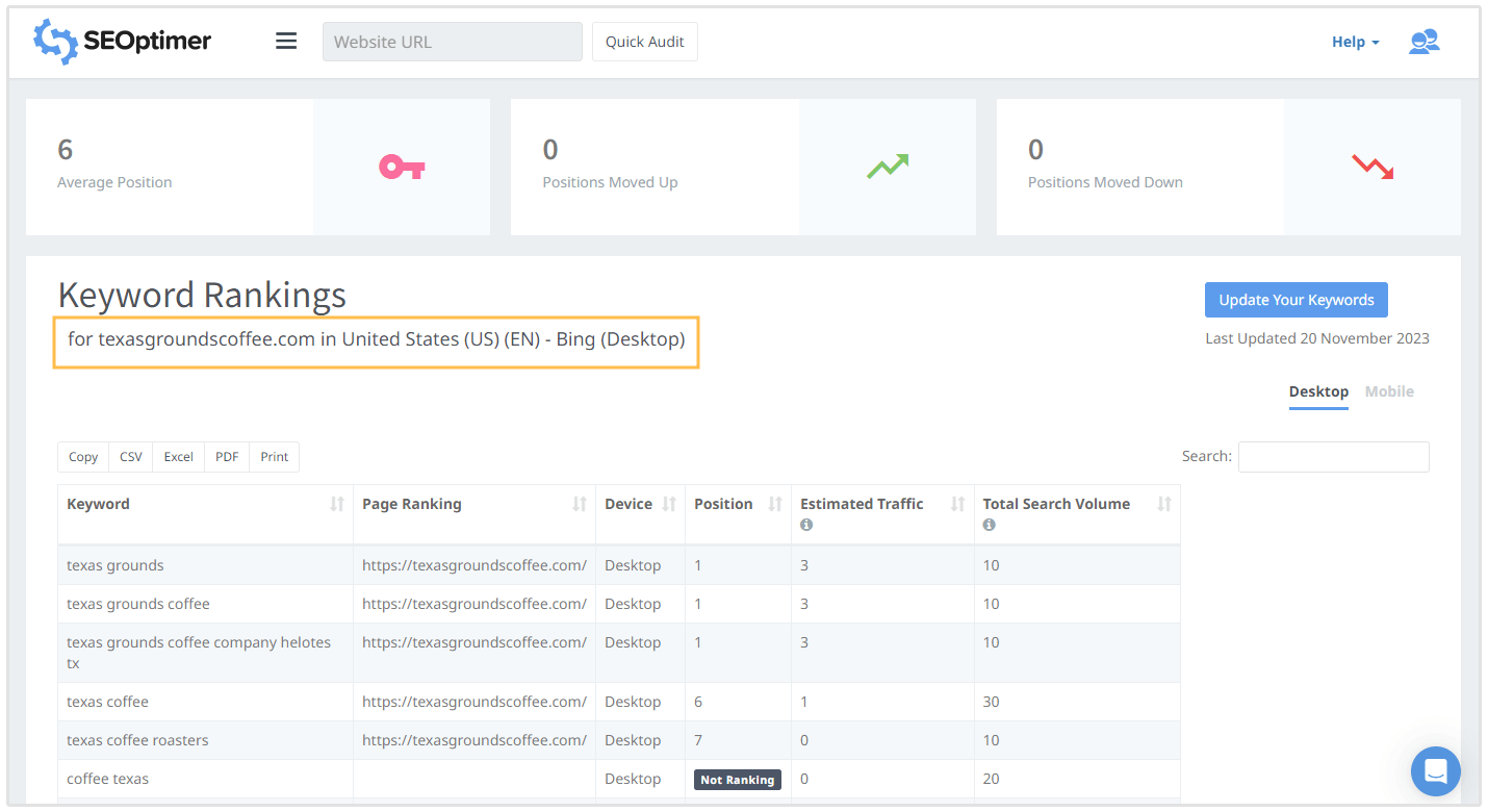 bing rank tracking